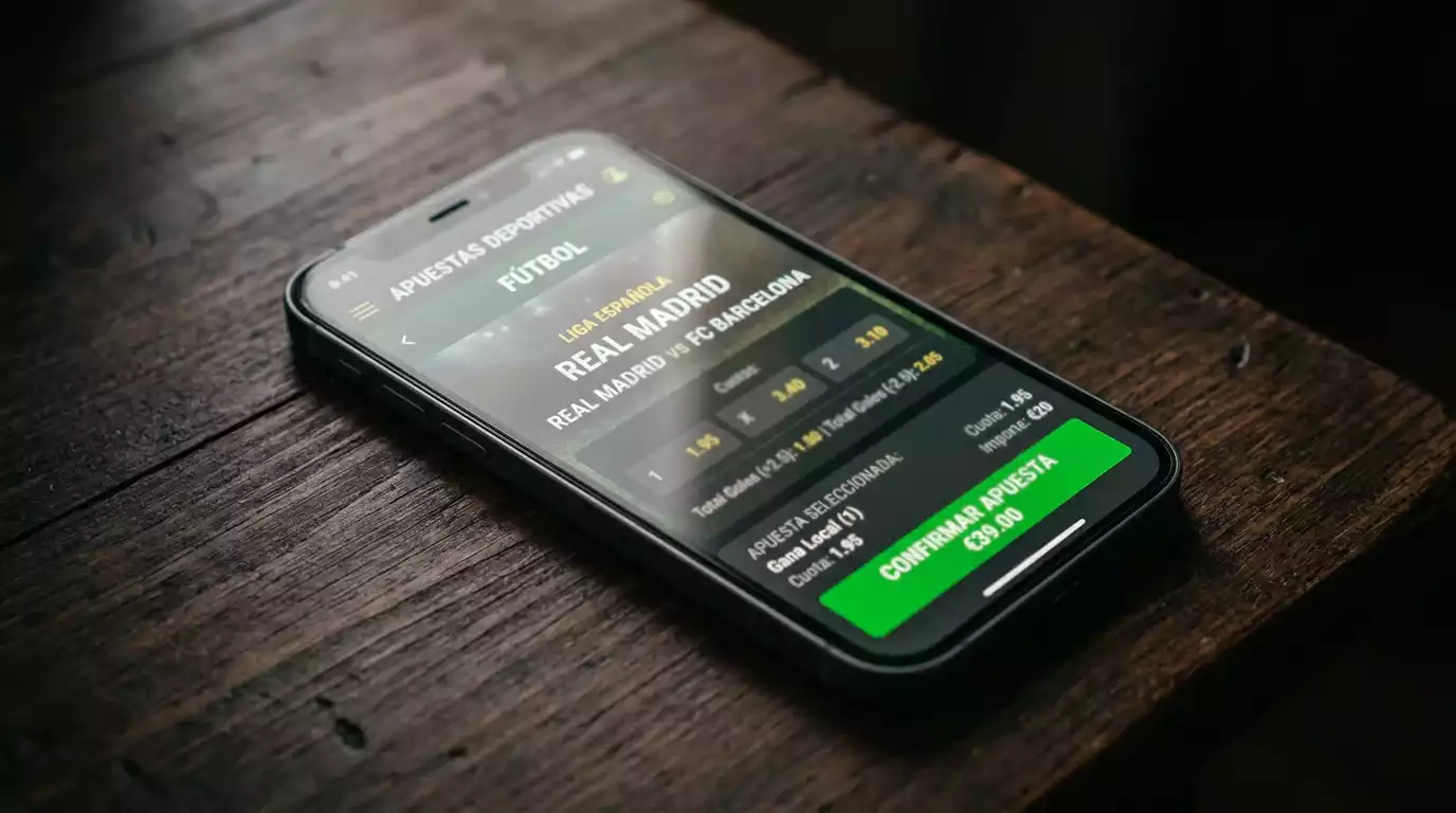 Pantalla de móvil mostrando opción de cash out en una apuesta deportiva