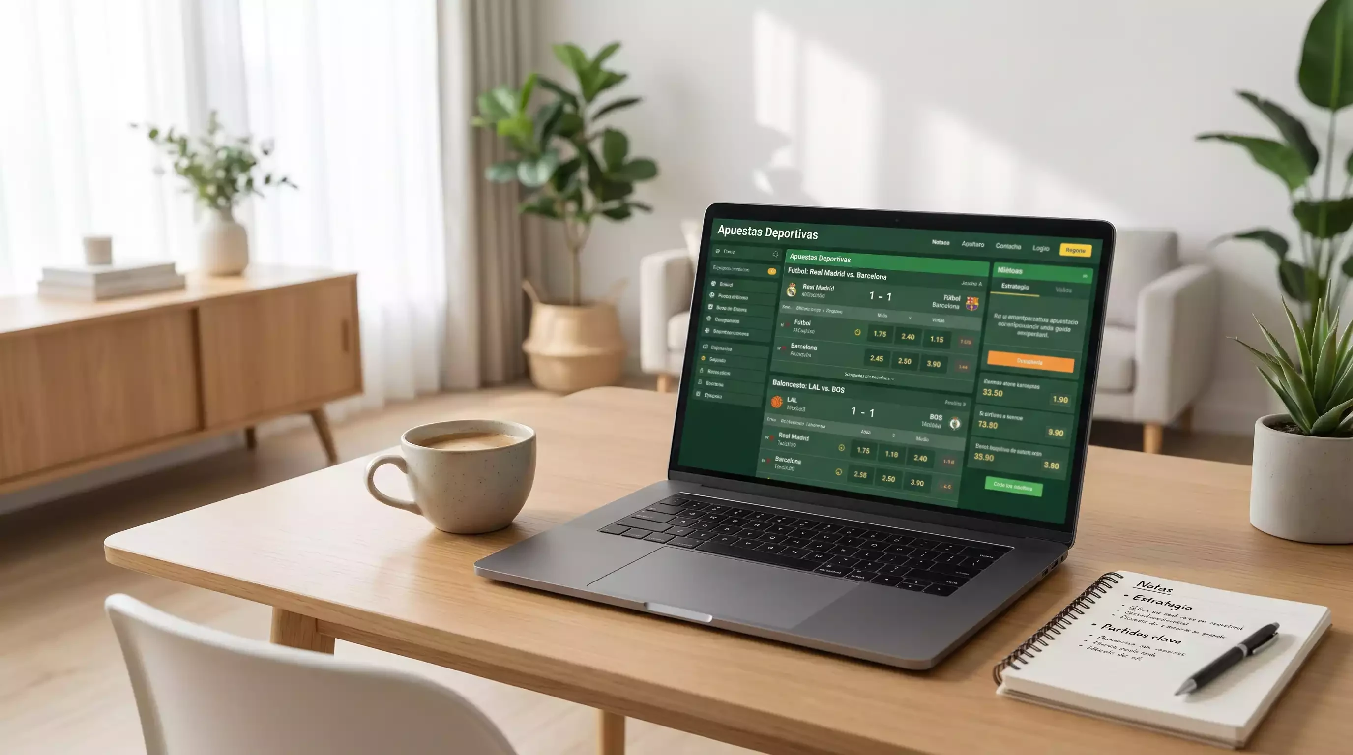 Pantalla mostrando diferentes formatos de cuotas de apuestas