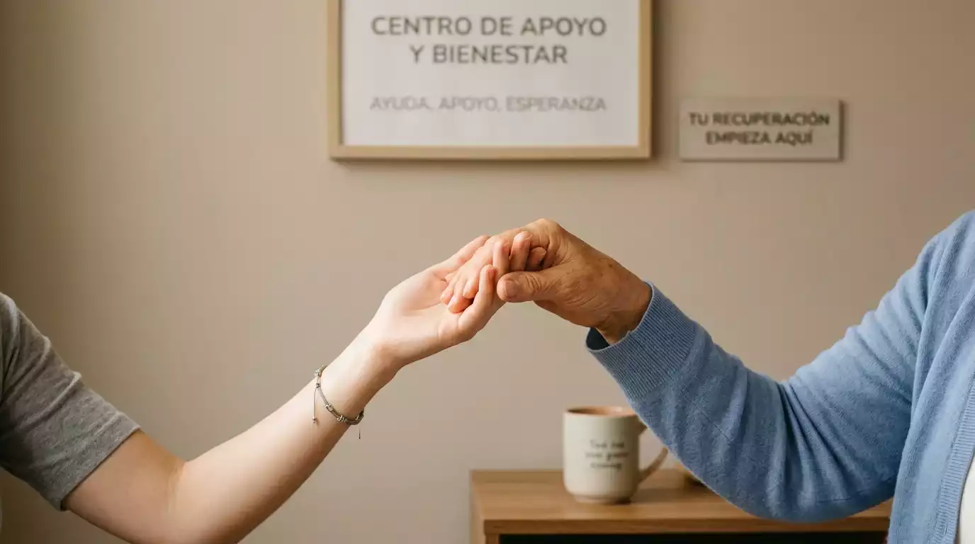 Manos ofreciendo ayuda y apoyo profesional