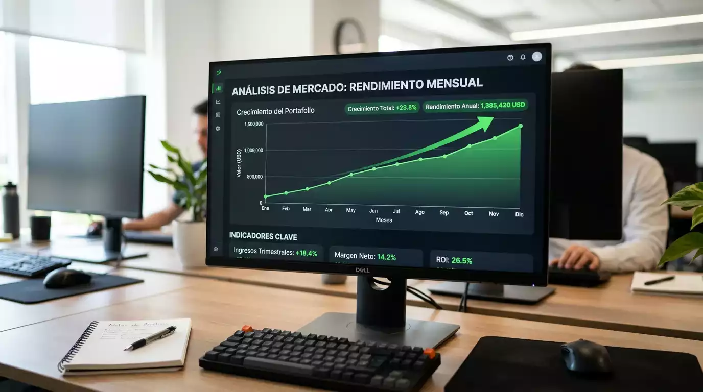 Gráfico de rentabilidad mostrando evolución de beneficios en apuestas